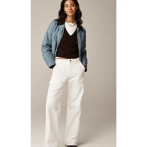 J. Crew White Flare Wide Leg Jeans